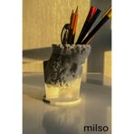 MİLSO Herkül Büstü Kalemlik – Dekoratif Ofis & Masa Aksesuarı - Mermer Desenli 12 cm