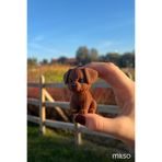 MİLSO Köpek - Örgü Dokulu Mini Hayvan Figürü – Araba Aksesuar, Pasta Süsü, Çocuk Odası Dekoru