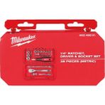 Milwaukee 1/4 Cırcır Ve Tornavida Kollu Lokma Set 38 Parça 4932498381