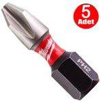 Milwaukee Bits Yildiz Uc Vidalama Matkap Ucu Ph2 X 25Mm -5 Adet