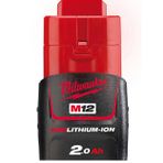 Milwaukee T4932430064 M12B2 12 V 2.0 Ah Redlithium-ION Akü