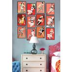 milyardabir Duvar tablo, Genç Odası, Pop Art Kızları, Parçalı Mdf Tablo, 12 Parça Tablo, Mutfak Mdf Tablo
