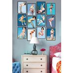 milyardabir Duvar tabloları, Pop Art Kızları, Parçalı Mdf Tablo, Pop Art 12 Parça Tablo, Mutfak Mdf Tablo