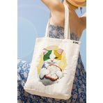 milyardabir Ham Bez Çanta Kedi Sevenler İçin Vintage Kedi Baskılı - Çarpıcı Tasarımı İle Göz Kamaştırıcı (Ham-BC-Kedi-005 / M)