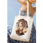 milyardabir Ham Bez Çanta Kedi Sevenler İçin Vintage Kedi Baskılı - Çarpıcı Tasarımı İle Göz Kamaştırıcı (Ham-BC-Kedi-016 / M)