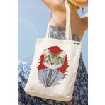 milyardabir Ham Bez Çanta Kedi Sevenler İçin Vintage Kedi Baskılı - Çarpıcı Tasarımı İle Göz Kamaştırıcı (Ham-BC-Kedi-025 / M)