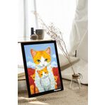 milyardabir Kedi Severler İçin: Çoklu Kedi Baskılı MDF Tablolar (TB-KARMA-23)