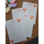 Milyoncu Sepeti Kalp Desenli Çizgili Defter - Notepad - Bloknot A6
