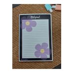 Milyoncu Sepeti Lila Çiçek Desenli Çizgili Defter - Notepad - Bloknot A5