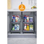 Mim Life 2 Adet 2 Katlı Tekerlekli Düzenleyici Deterjanlık Mutfak , Banyo Rafı, Dolap , Tezgah altı