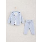 Mimbo Kids Erkek Bebek 3'lü Merinos Yünlü Bebek Takımı - Sağlıklı Sıcaklık ve Konfor - 3 - 6 Ay - Mavi
