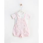 Mimbo Kids Kız Bebek Body'li Açık Pembe Salopet 2 Li Takım - 3 - 6 Ay