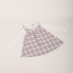 Mimbo Kids Kız Çocuk Scuba Ekoseli Elbise Body Takım - Pembe - Gri - 2 - 3 Yaş