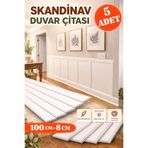 MİMES İskandinav Duvar Çıtası 100cm X 8 Cm Çocuk Odası Duvar Dekorasyonu , Duvar Çıtası(5 AD)