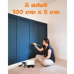 Mimes Iskandinav Duvar Çıtası 5 Adet 100 cm x 8 cm Dekoratif Duvar Çıtası Boyanabilir Duvar Dekoru Efsane