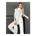 MİMİ Luxury Wear Kadın İkili Eşofman Takımı Fermuarlı Alt Üst Eşofman Takımı Nakışlı 2 İplik Likra