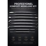 Mimlo 8 Parça Otoklavlanabilir Paslanmaz Çelik Kompozit Modelaj, Restoratif Fulvar ve Siman Spatülü Seti