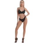 Mimmi Love Dantelli İç Çamaşır Takımı, Seksi Tasarım, Çiçekli Dantel, Standart Beden, Siyah ve Beyaz (Siyah, S)