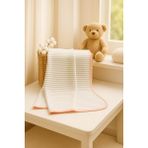 Mimocan %100 Pamuk Naturel Bebek Battaniyesi Yenidoğan Bebek Battaniyesi 85X90 cm - Pembe - 85 x 90 cm