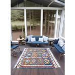Mimoza Etnik Desenli El Dokuma Yün Kavak Kilim 111x125 cm
