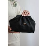Mimoza Kadın Hasır Görünümlü Siyah Suni Deri Clutch Çanta – El Ve Çapraz Askılı, Astarlı