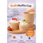 MİMOZA PARK 40 lı Kraft Muffin Cupcake Kalıbı Kek Kapsülü Naturel Kek Kalıbı , Safari Konsept , Airfryer Uyumlu