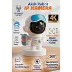 mimtec Akıllı Robot IP Kamera - 4K Ultra HD 360 Dönebilen Gece Görüşlü Akıllı Wifi Ev Güvenlik Kamerası
