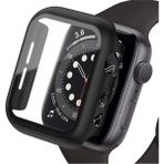 Mimtec Apple Watch 2 3 4 5 6 Se Nike 44MM Kılıf Kasa ve Ekran Koruyucu 360 Tam Koruma Kapak - Siyah