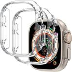 Mimtec Apple Watch 8 Ultra 360 Tam Koruma 49 mm Yumuşak Silikon Tpu Ekran Koruyucu Kılıf - Şeffaf