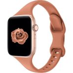 Mimtec Apple Watch Uyumlu 38MM 40MM 41MM 1/2/3/4/5/6/se/7/8/9 Se 2 Spor Kordon - Kahverengi