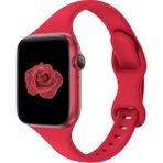 Mimtec Apple Watch Uyumlu 38MM 40MM 41MM 1/2/3/4/5/6/se/7/8/9 Se 2 Spor Kordon - Kırmızı