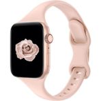 Mimtec Apple Watch Uyumlu 38MM 40MM 41MM 1/2/3/4/5/6/se/7/8/9 Se 2 Spor Kordon - Toz Pembe