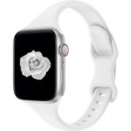 Mimtec Apple Watch Uyumlu 42MM 44MM 45MM 49MM 1/2/3/4/5/6/se/7/8/9 Ultra 2 Spor Kordon - Beyaz