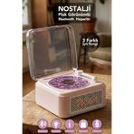 mimtec Bluetooth Hoparlör Retro Nostaljik Plak Görünümlü Tasarım Taşınabilir Müzik Kutusu 5W 1200mAh