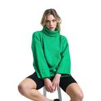 MİNA AİSE Yeşil Yumoş Oversize Balıkçı Yaka Triko Kazak 24309