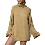 MİNA AİSE Yumoş Oversize Balıkçı Yaka Triko Kazak 24309