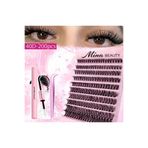 MİNA BEAUTY Takma Kirpik Seti Yapıştırıcı, Sabitleyici, Cımbız Ve Kirpik Fırçasıyla 40D 200 Adet Kirpik Tutamı