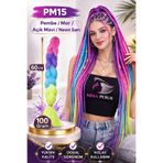 Mina Peruk Afrika Örgülük Ombreli Sentetik Saç 100 Gr. - Pembe / Mor / Açık Mavi / Neon Sarı