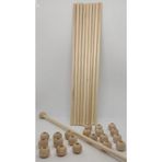 MİNAHOBİ Makrome Çubuğu Boncuklu Ham 40 Cm-10 Mm (1 Paket 10 Adet Çubuk,20 Adet Boncuk)