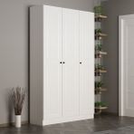 Minar Kale 210 cm 3 Kapaklı 1b Raf Portmanto Beyaz Mebran Ilkbahar Beyaz