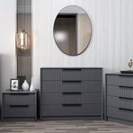 Minar Kale Luxe Aynalı 4Ç Şifonyer - Antrasit