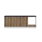 Minar Mobilya 230 cm Beyaz/Ceviz 230-d6 Alt Mutfak Dolabı