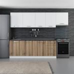 Minar Mobilya 280-D4 Beyaz Dore 280 cm Hazır Mutfak Dolabı