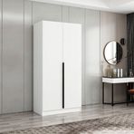 Minar Mobilya Kale Plus210 2 Mebran Kapaklı Beyaz Dolap