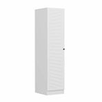 Minar Mobilya Minar Kale 1 Kapaklı Raflı Beyaz Beyaz Panjur 210 CM Dolap