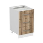 Minar Mobilya Mutfak Alt Modül 3 Çekmeceli Nray 50 cm Beyaz Dore D1 Dolap