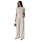 Minası Butik ASİMETRİK ÇİZGİLİ BLUZ (EKRU, 36)