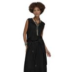 Minası Butik LAMANTE ASİMETRİK KESİM KEMERLİ ETEK (SİYAH, L)