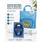 Minawish Harf ve Hecelerle Renklendirilmiş Hatim Cüzü - Çocuklar Için Hatim Seti Mavi