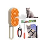 Mıncır Shop Kedi Buharlı Fırça Ve Tarağı + Tırnak Makası + Tırnak Törpüsü + Göğüs Tasması Gezdirme Seti+Hediyeli